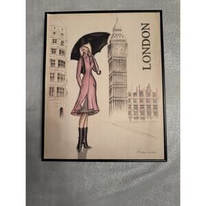 London Poster Print by Andrea Laliberte Pink Beige 14 x 11 in Home Decor
